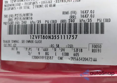 2005 Ford Mustang V6 Deluxe/V6 Premium from USA, damaged, VIN 1ZVFT80N355111757